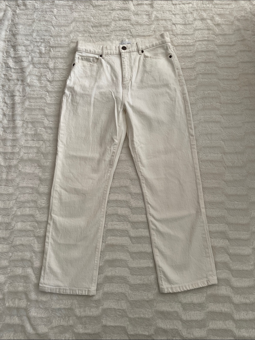 LOFT Off-White Straight Leg Jeans